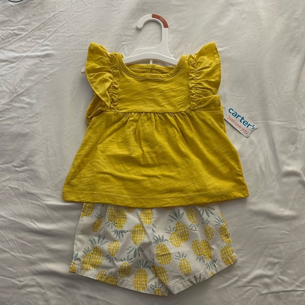 NWT Carter’s-Just One You-Baby Girls’ Pineapple Top/Bottom Set- 9M